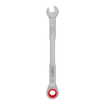 Llave combinada tipo rachet Bosch de 8 mm con extremo de boca y estrella de trinquete para ajuste y desajuste de tuercas y tornillos.