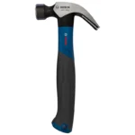 Martillo de uña Bosch de 12 onzas con mango ergonómico para clavar y extraer clavos en trabajos de construcción y carpintería.