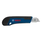 Navaja o bisturí retráctil Bosch con cuchilla de 18 mm para cortes precisos en diferentes materiales.