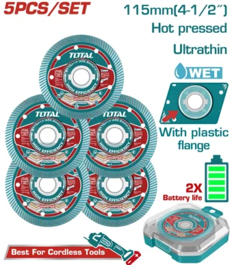 Juego de 5 discos de corte de 115 mm para amoladora angular
