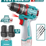 Taladro percutor TOTAL 16V con motor sin escobillas y par máximo de 66 Nm
