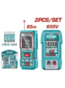 Kit combinado TOTAL con detector de distancia láser de 85 m y multímetro digital