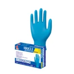 Guantes industriales 100% nitrilo azul calibre 3.5 talla L Boyuan BG001B-L x 50 pares.