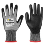 Guante anticorte nivel 5 talla 8 color negro con recubrimiento en poliuretano Boyuan BG199B-8.
