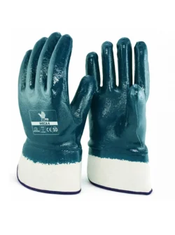 Guante de hilaza con recubrimiento en nitrilo liso Boyuan BG444RR.