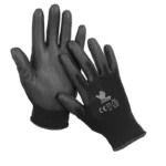 Guantes de poliéster calibre 13 color negro talla 8 Boyuan BG172C-8 x 6 pares.