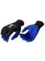 Guantes de poliéster calibre 15 color negro con recubrimiento en espuma de nitrilo talla 8 Boyuan BG174BF-8 x 6 pares.