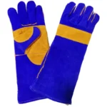 Guante para soldador azul con refuerzo de hilo Kevlar Boyuan BG3515C.