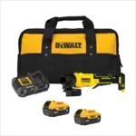Pulidora inalámbrica DeWalt DCG408P2-B3 de 20 V con 2 baterías de 5 Ah.