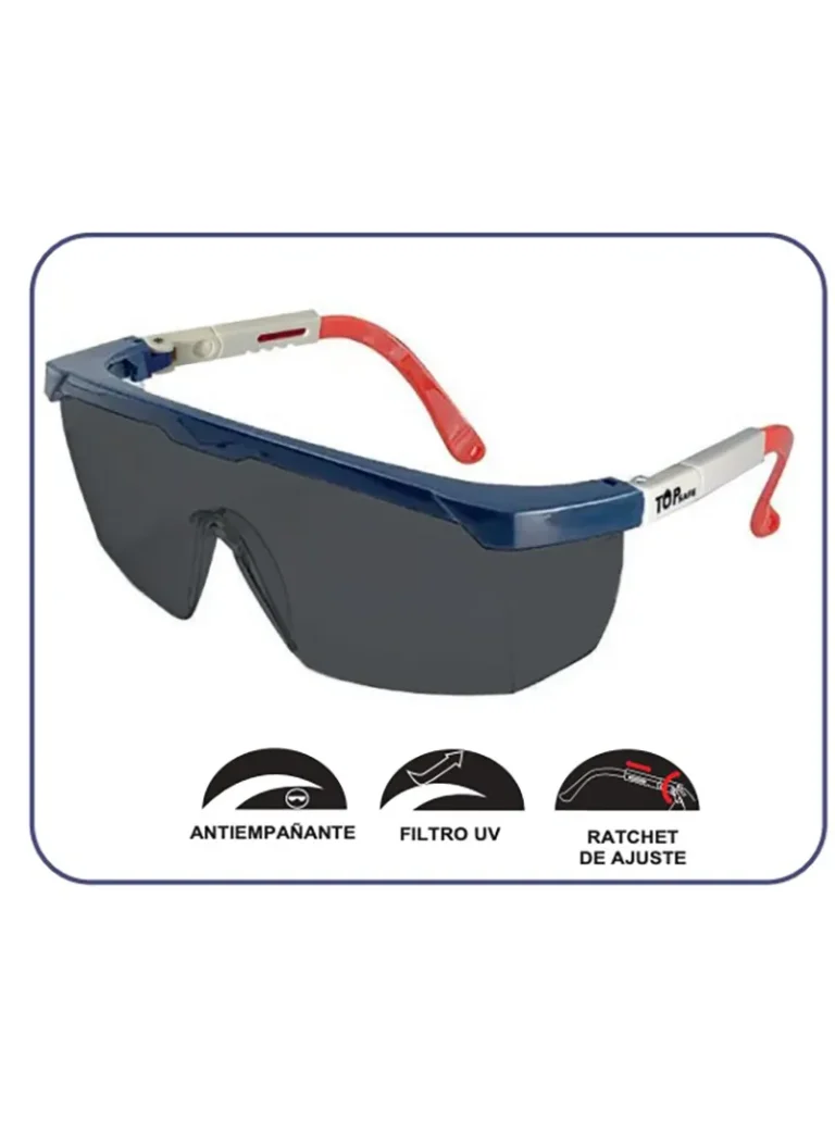 Visores faciales de policarbonato con ribete facial oscuro Boyuan BYG026AAFD x 6 unidades.