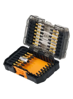 Juego de 29 puntas DEWALT FLEXTORQ edición McLaren con estuche de cubierta transparente.