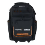 Mochila negra DEWALT x McLaren F1 con asa telescópica y ruedas para transportar herramientas
