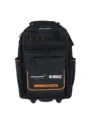 Mochila negra DEWALT x McLaren F1 con asa telescópica y ruedas para transportar herramientas