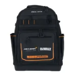 Mochila negra DEWALT edición McLaren con compartimentos para herramientas y diseño deportivo.