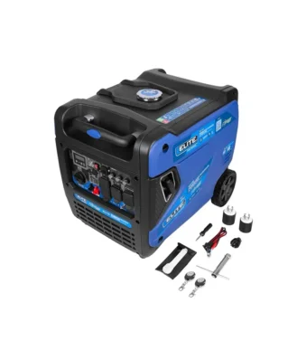 Generador Elite 2G70i a gasolina con potencia máxima de 6600 W, motor de 322 cc y ruedas integradas