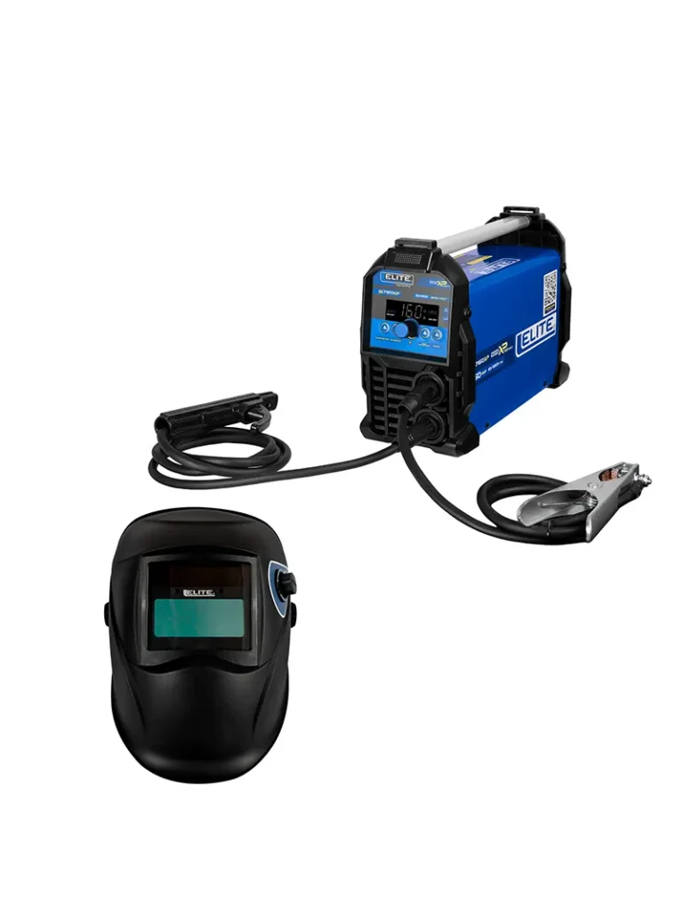 Combo Elite con soldador inversor 160XP y careta de soldadura 501 para trabajos de soldadura.V