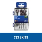 Kit de accesorios Dremel 733 de 20 piezas para mototool y trabajos de precisión.