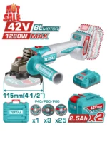 PULIDORA INALÁMBRICA 42V + 2 BATERÍAS 2.5Ah + CARGADOR TOTAL UTAGLI4128112